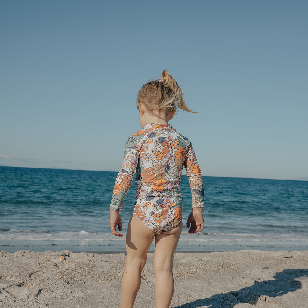 Crywolf Long Sleeve Swimsuit (Tropical Floral)