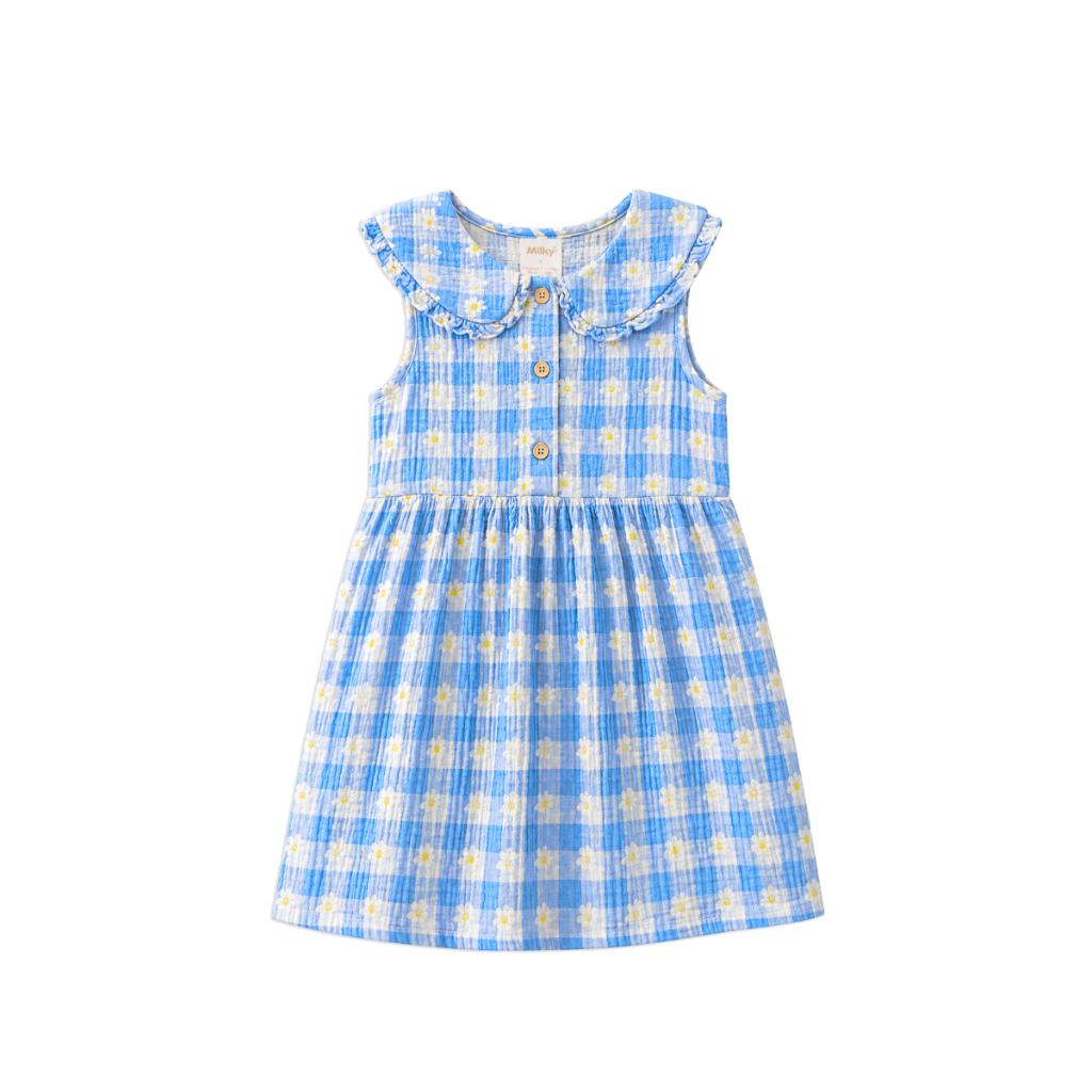 Milky Daisy Check Dress