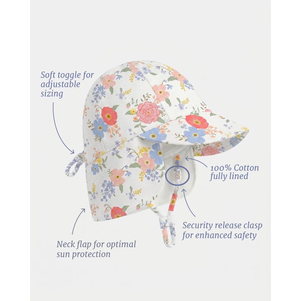 Toshi Flap Cap Arcadia Sunhat (Field Flowers)