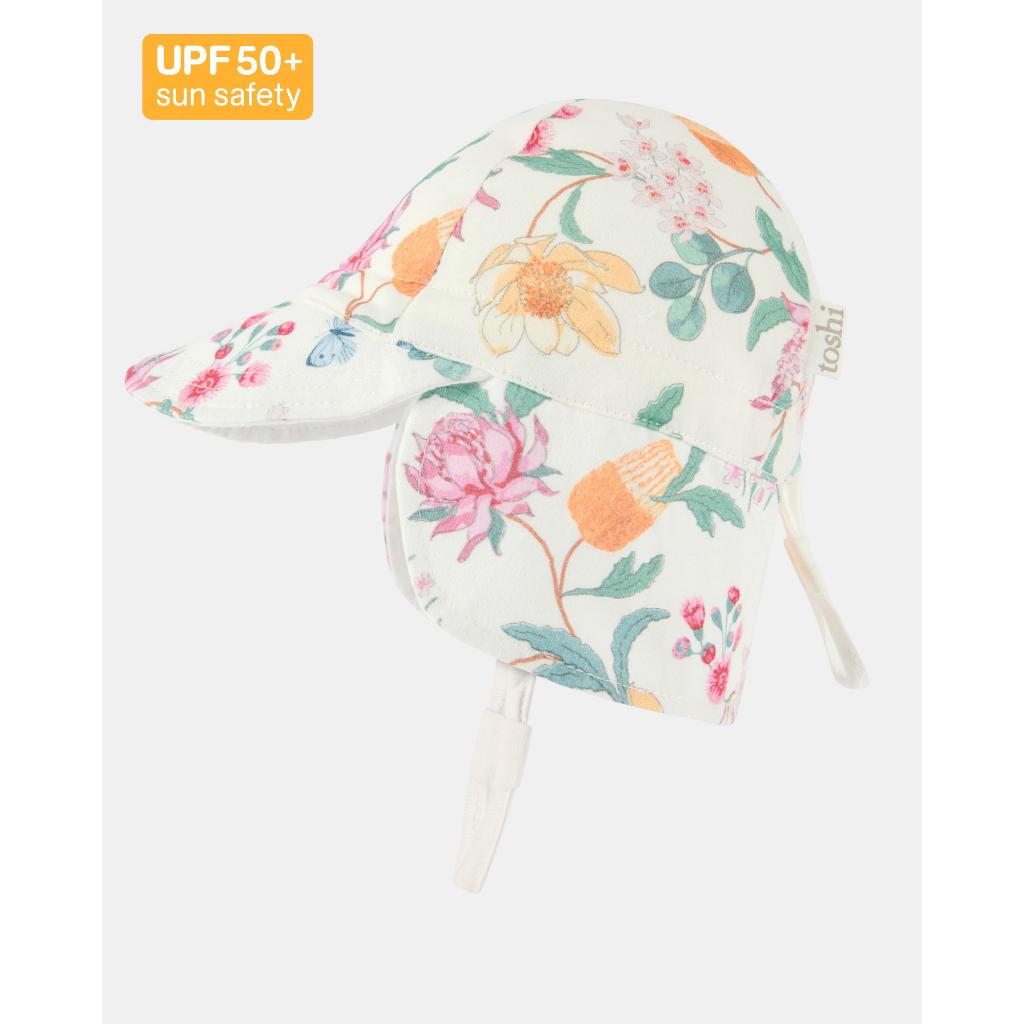 Toshi Flap Cap Down Under Sunhat (Waratah Dawn)