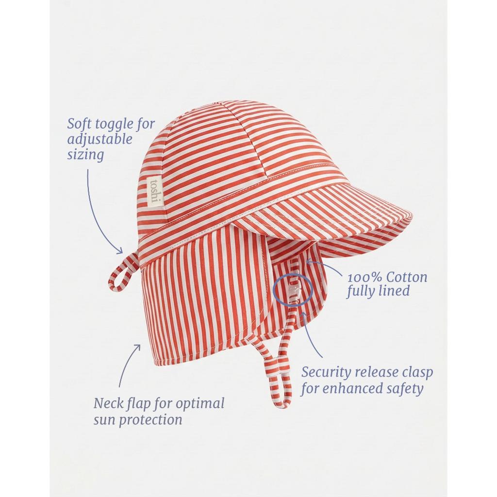 Toshi Flap Cap Mini Sunhat (Lobster)