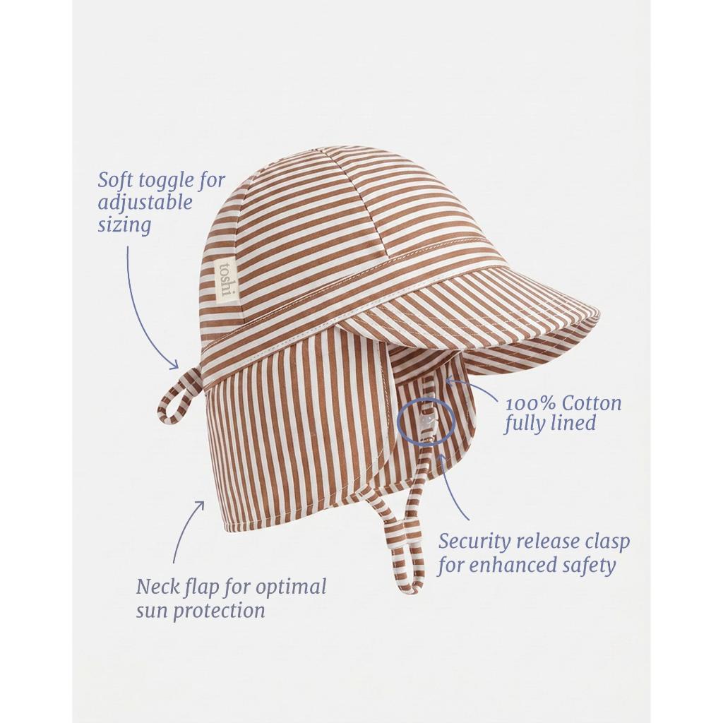 Toshi Flap Cap Mini Sunhat (Mocha)