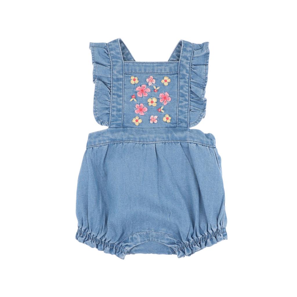 Fox & Finch Embroidered Denim Romper