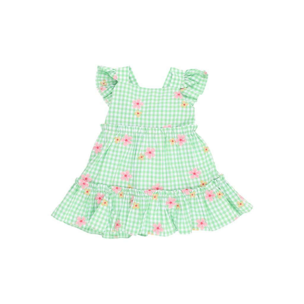 Fox & Finch Grow Wild Embroidered Check Dress