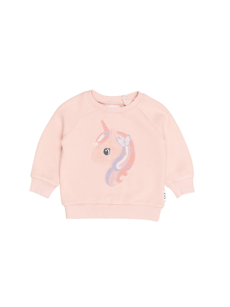 Huxbaby Mystic Unicorn Sweatshirt (Washed Rosebud)