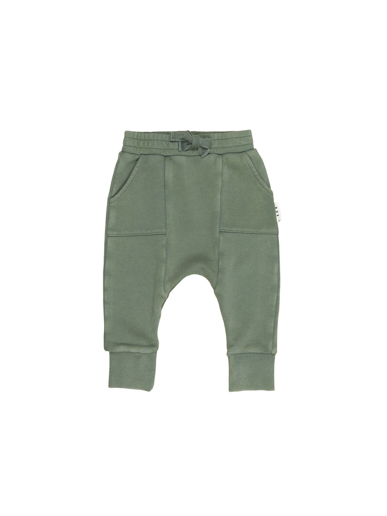 Huxbaby Drop Crotch Pants (Washed Green)