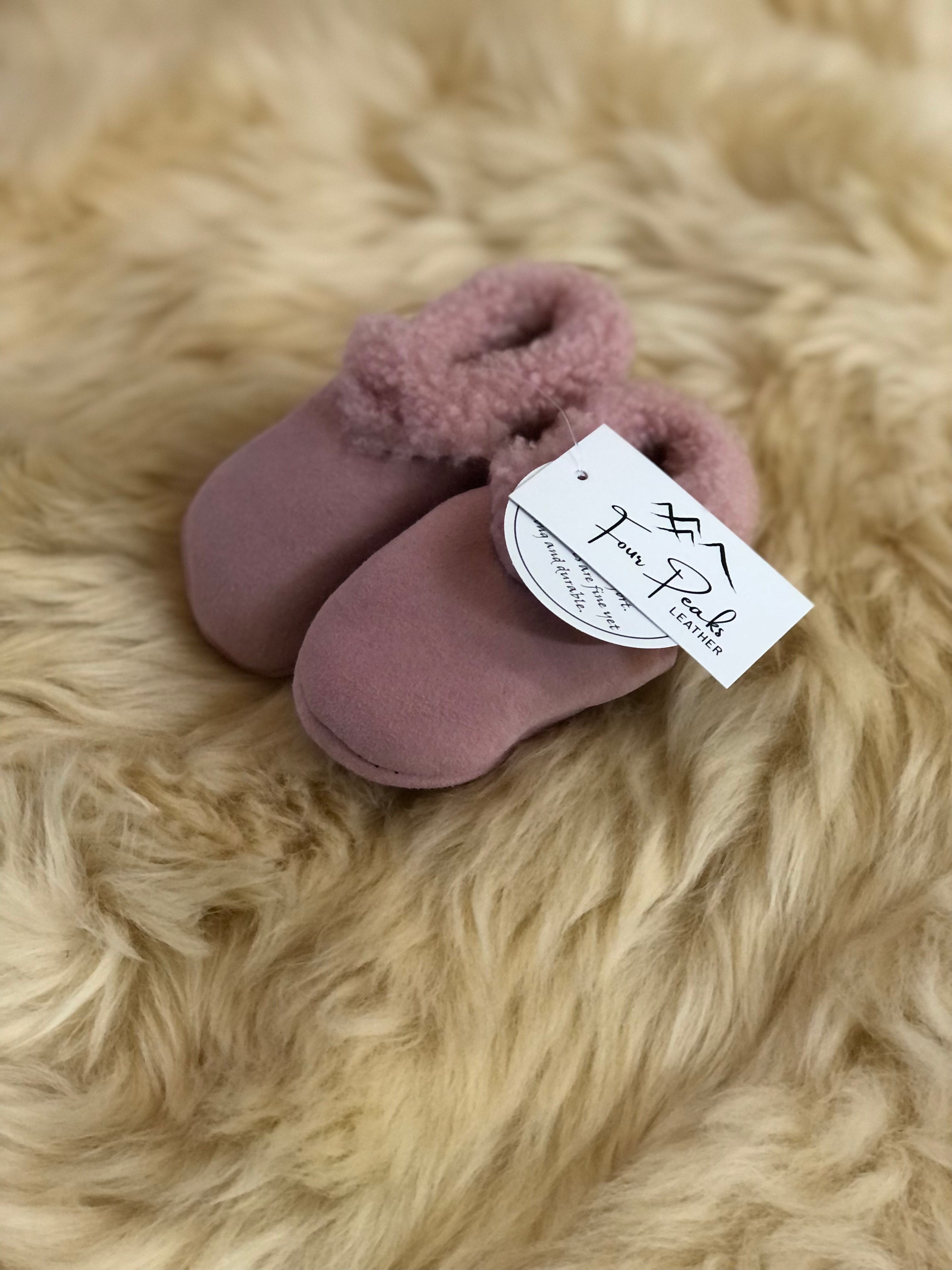 Four Peaks Leather Lambskin Booties (Pastel Pink)