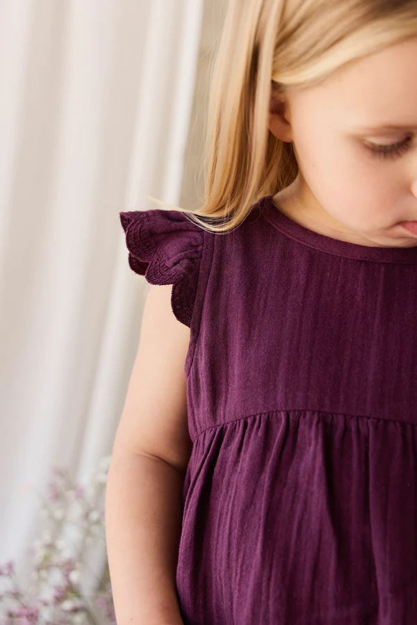 Jamie Kay Organic Cotton Muslin Lace Dress (Fig)