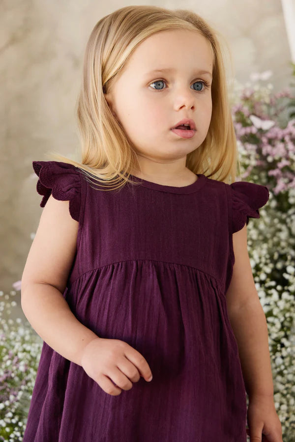 Jamie Kay Organic Cotton Muslin Lace Dress (Fig)