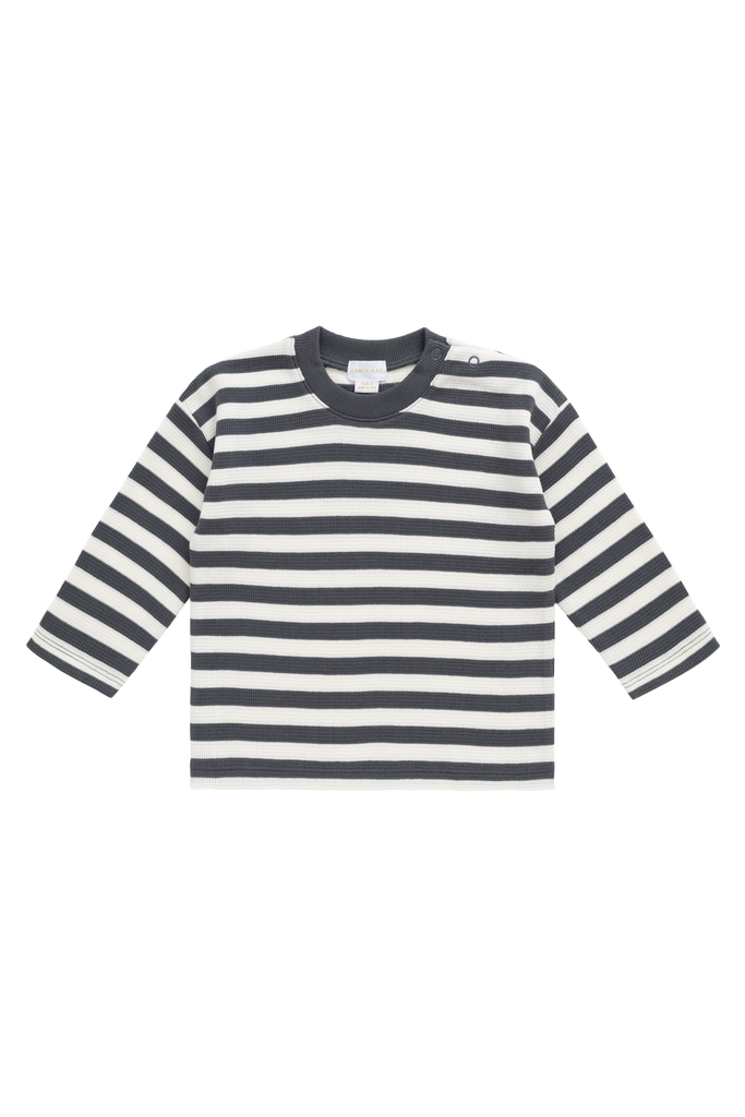 Jamie Kay Waffle Leith L/S Top (Oliver Stripe Atlantic/Cloud)