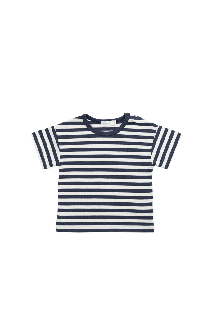 Jamie Kay Pima Cotton Hunter Tee (Essential Stripe Charter/Cloud)