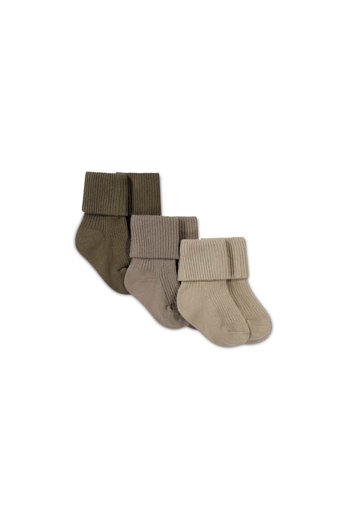 Jamie Kay 3pk Rib Socks (Bear/Greige/Feather Gray)
