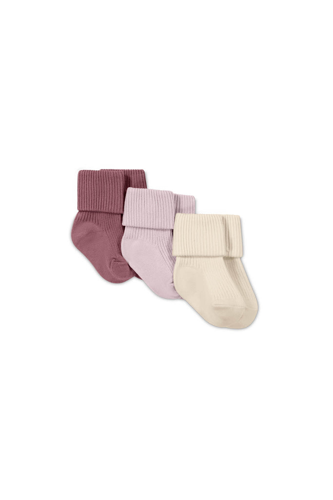 Jamie Kay 3pk Rib Socks (Lilium/Violet Tint/Milk)