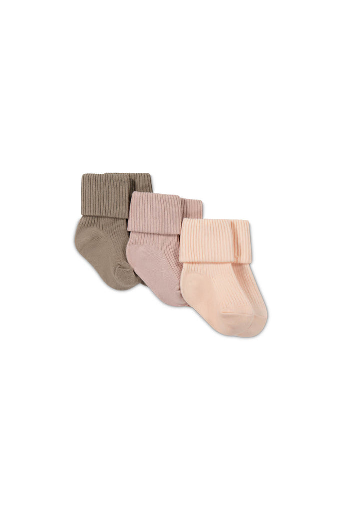 Jamie Kay 3pk Rib Socks (Taupe/Rose Dust/Ballet Pink)