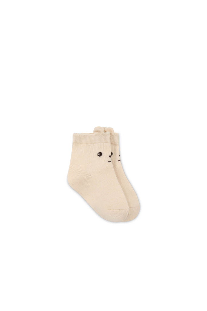 Jamie Kay George Bear Ankle Socks (Egret)