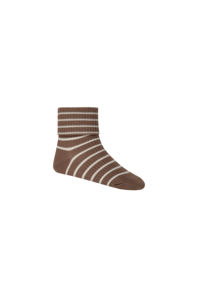 Jamie Kay Classic Rib Socks (Hazelnut Stripe)