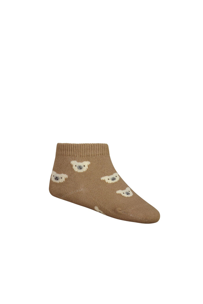 Jamie Kay Bear Ankle Socks (Caramel Cream)