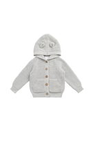Jamie Kay OG Bear Knit Cardigan (Light Grey Marle) - Baby