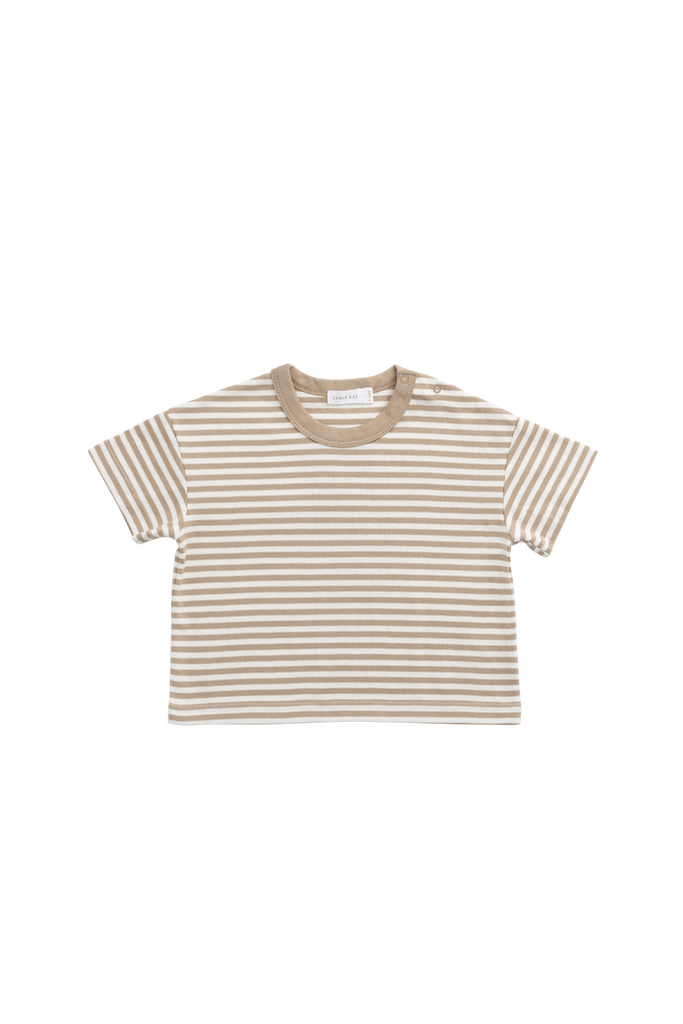 Jamie Kay Pima Cotton Wesley Tee (Slim Stripe Brioche/Cloud) - Boys