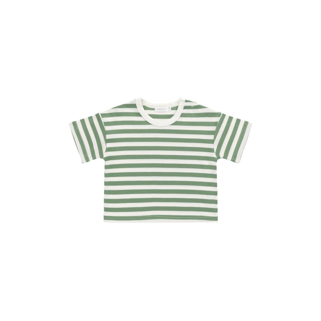 Jamie Kay Pima Cotton Wesley Tee (Essential Stripe Parchment/Snow Pea)