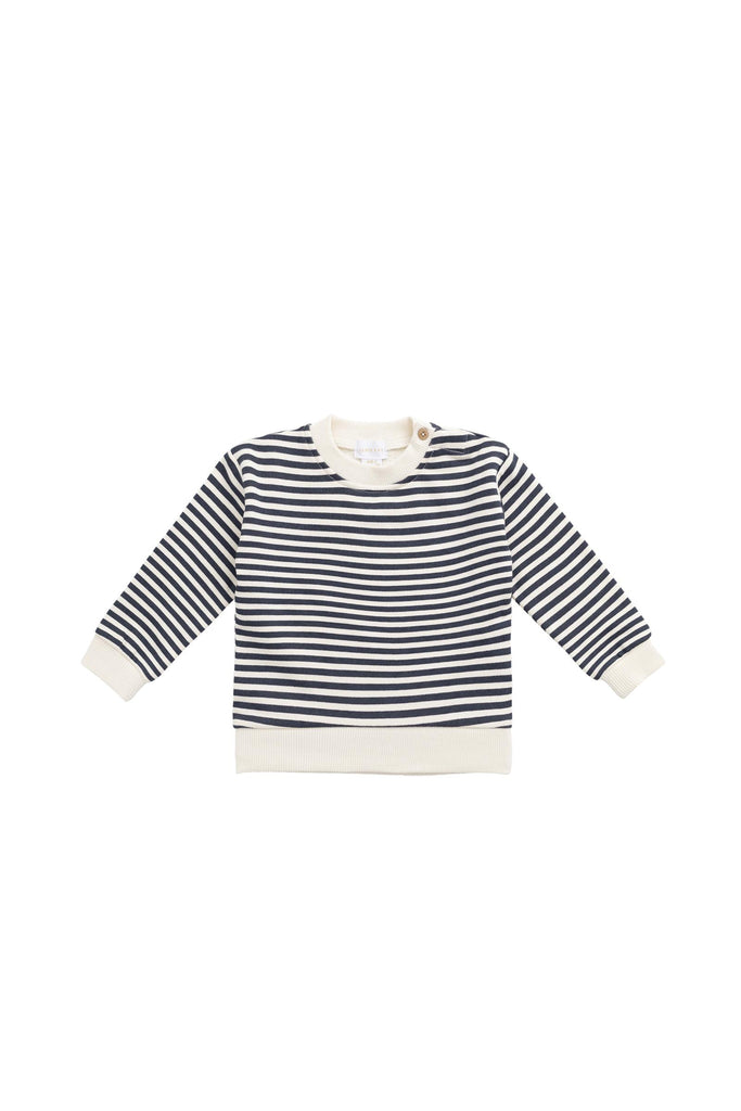 Jamie Kay Organic Cotton Peyton Sweatshirt (Slim Stripe Charter/Cloud)