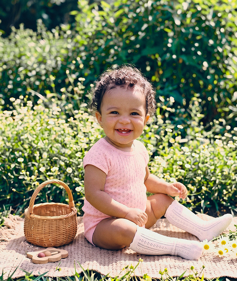 Bebe Willa Organic Knit Pointelle Bodysuit