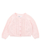 Bebe Organic Pink Pointelle Cardigan
