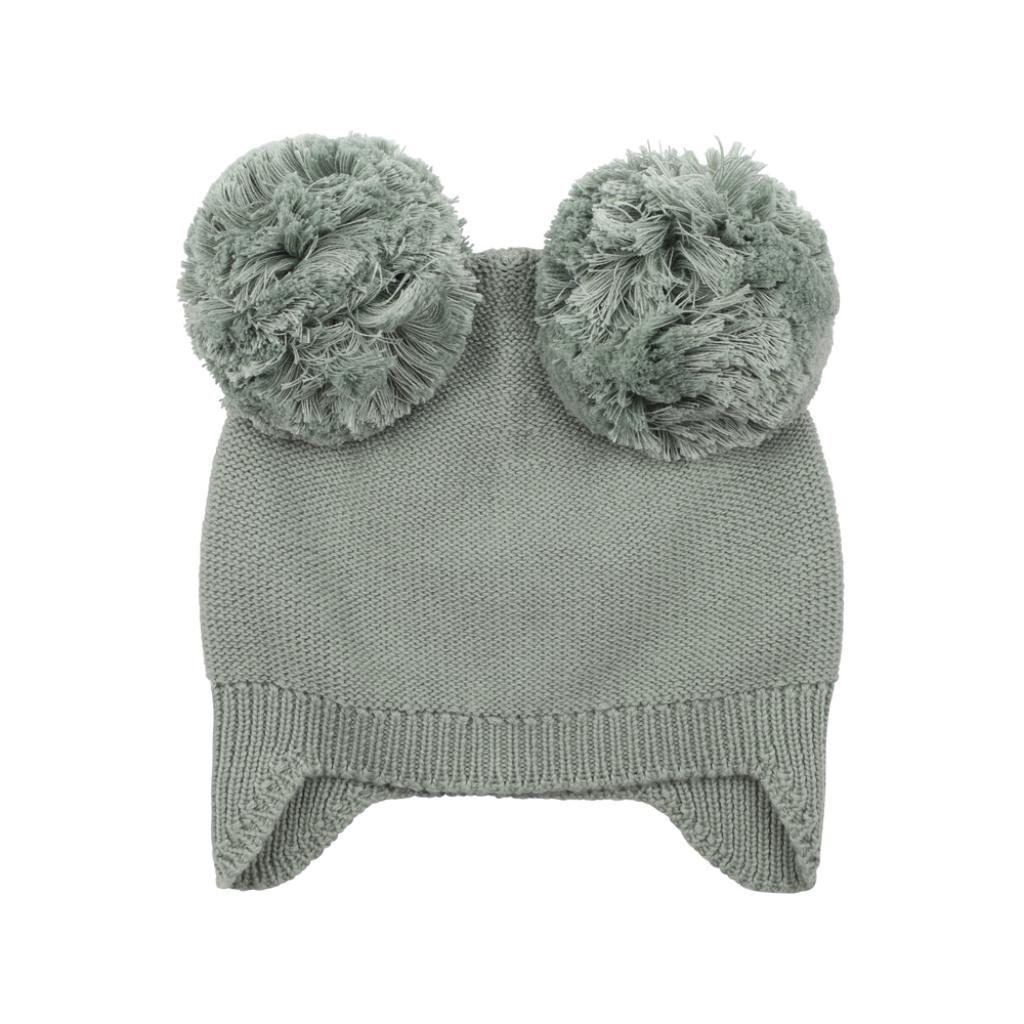 Bebe Ciara Pom Pom Knitted Beanie (Dusky Sage)