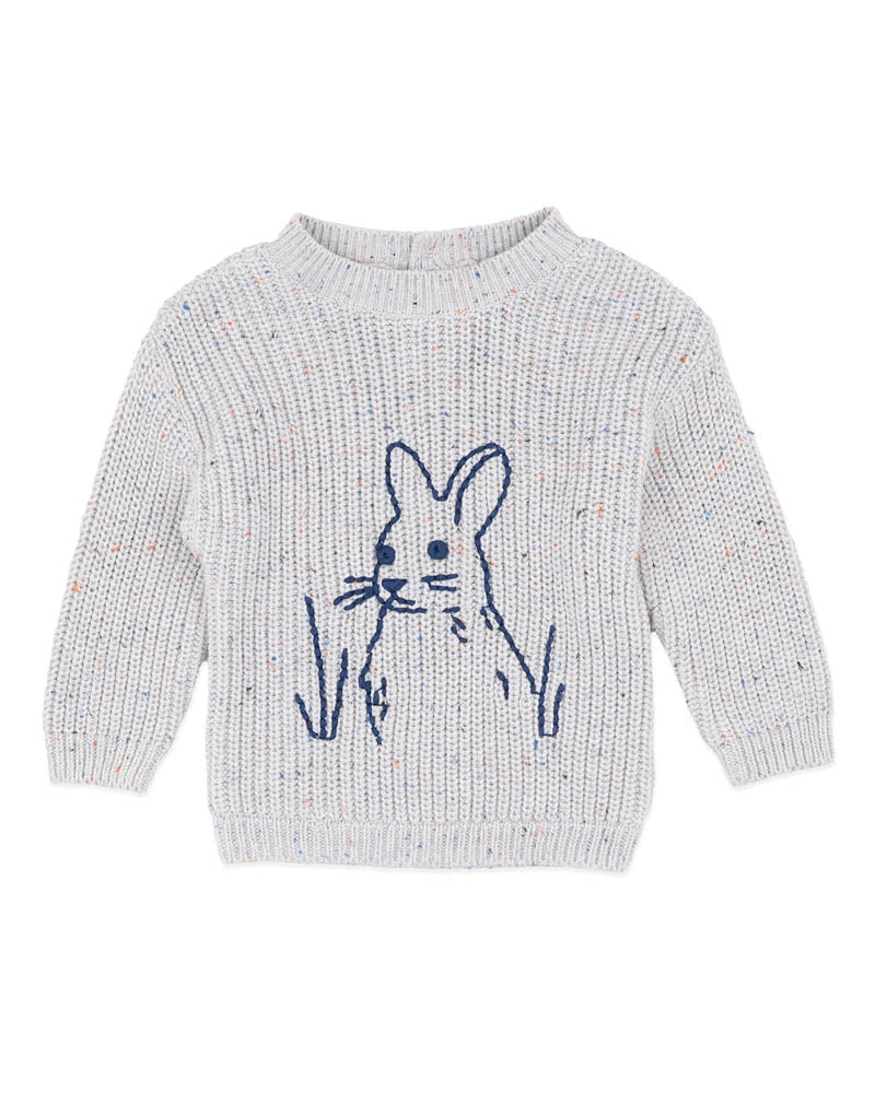 Bebe Bunny Hand Embroidered Knit Jumper