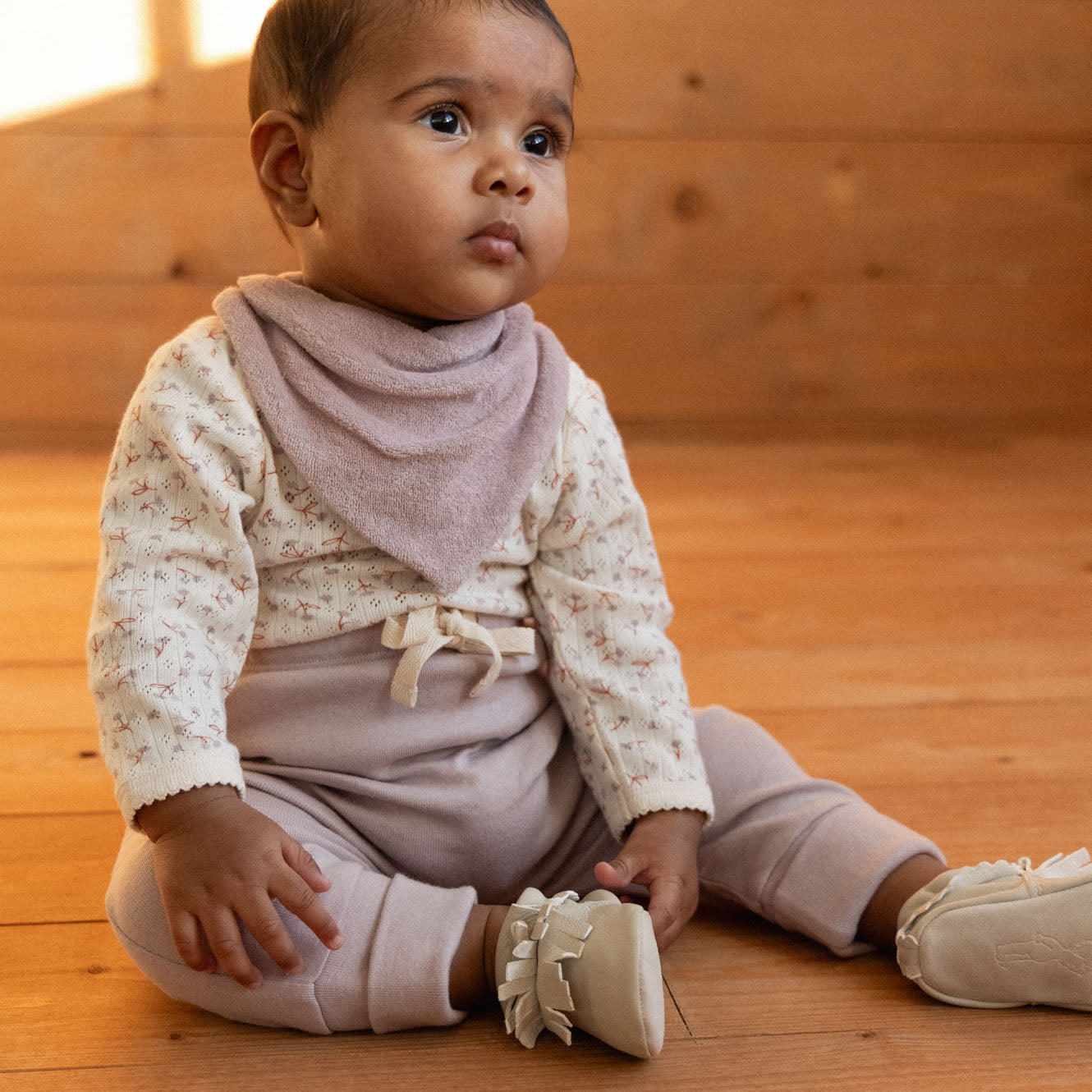 Nature Baby Organic Cotton Drawstring Pants (Lilac)