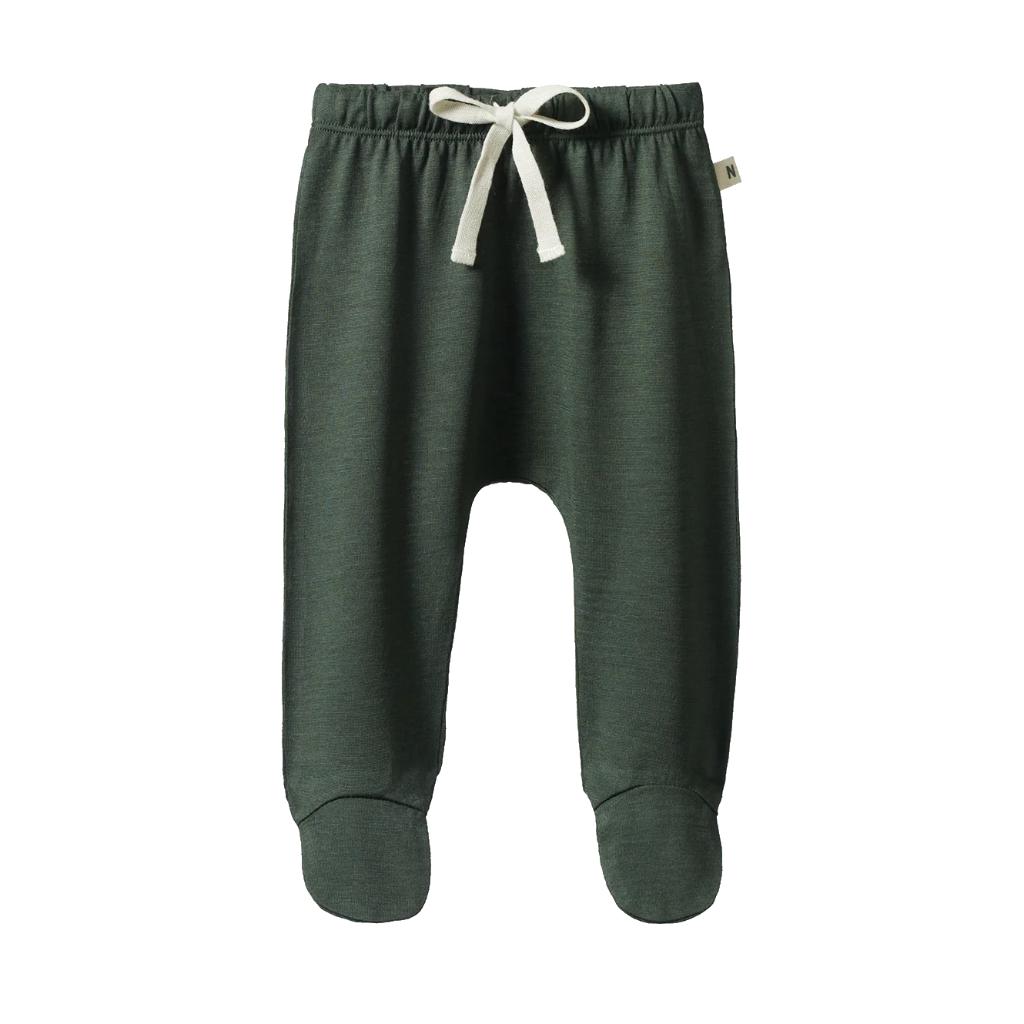 Nature Baby Merino Footed Romper Pants (Thyme)