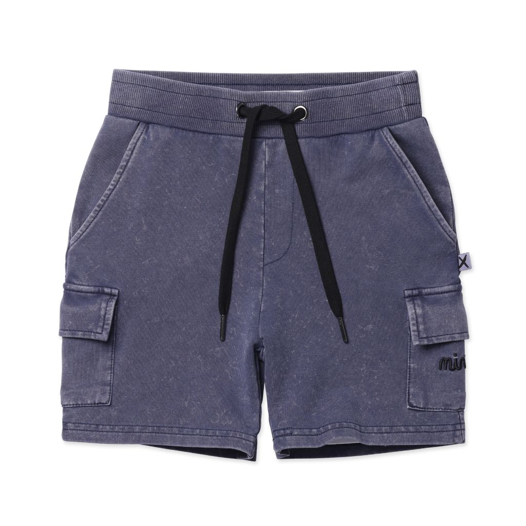 Minti Blasted Deluxe Cargo Shorts (Bright Blue Wash)