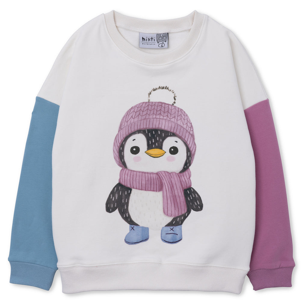 Minti Cosy Penguin Furry Crew (Cream/Aqua/Plum)