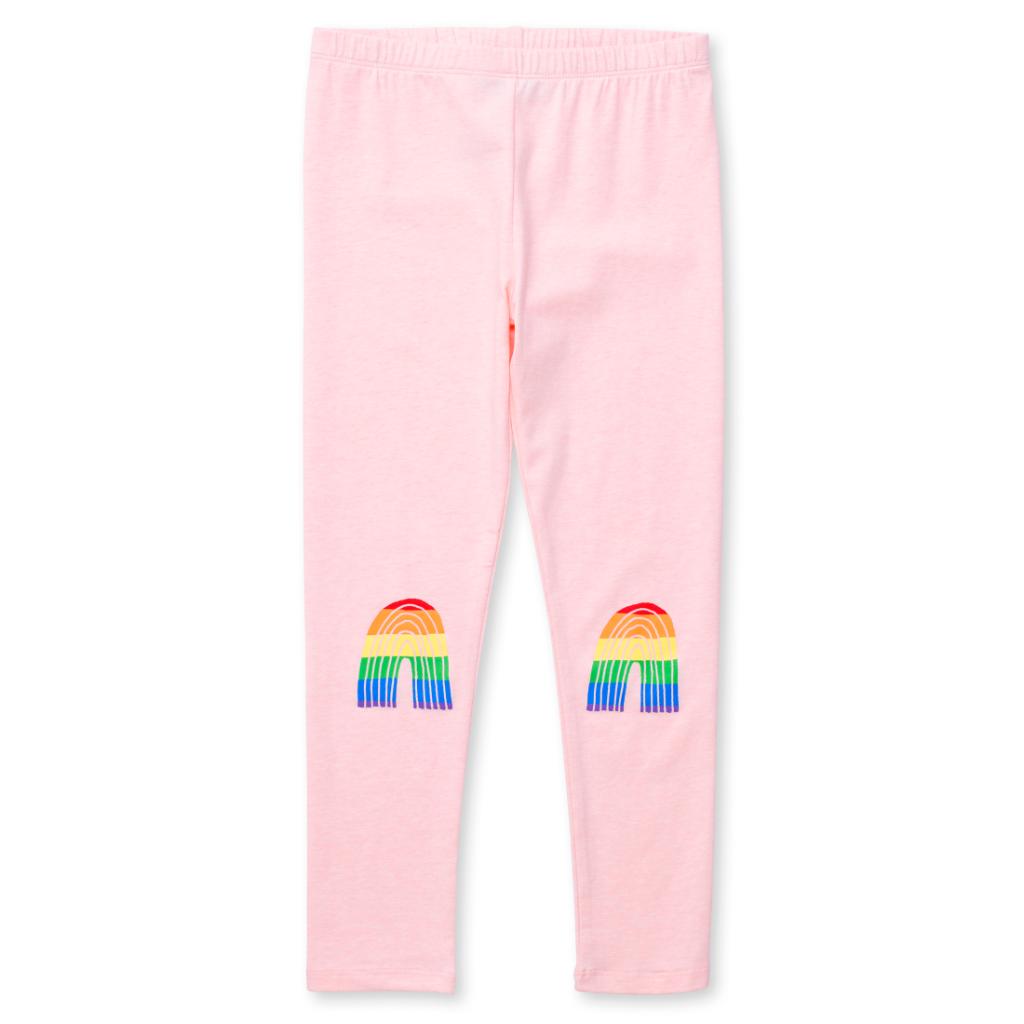 Minti Stripey Rainbow Tights (Pink Marle)