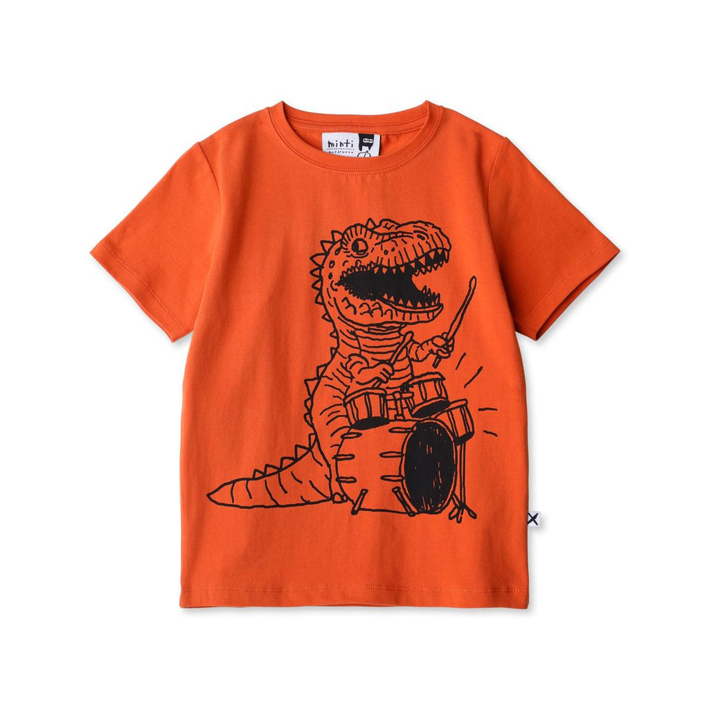 Minti Dino Drummer Tee (Orange)