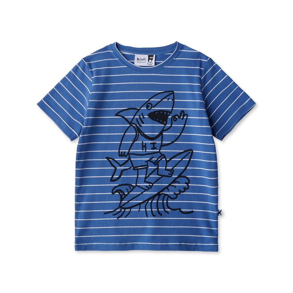 Minti Shredding Shark Tee (Blue Stripe)