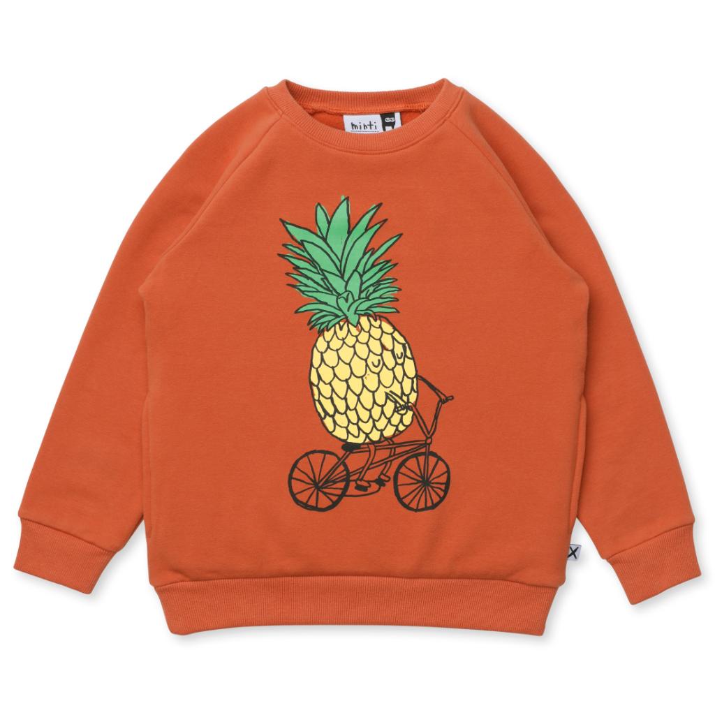 Minti Biking Pineapple Furry Crew (Orange)