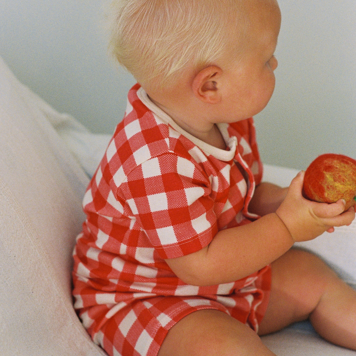 Nature Baby Summer Sleepy Suit (Red Crispin Check)