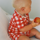 Nature Baby Summer Sleepy Suit (Red Crispin Check)