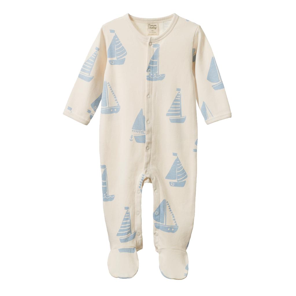 Nature Baby Organic Cotton Stretch & Grow (Regatta Blue Print)