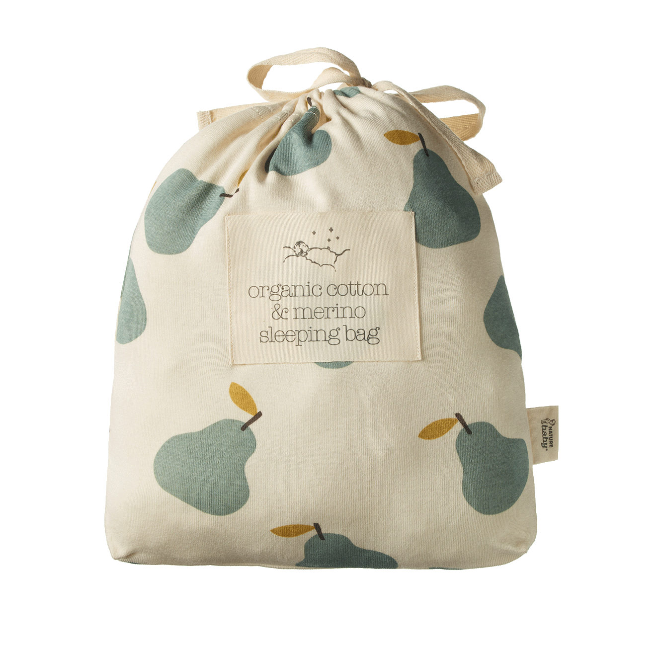 Nature Baby Organic Cotton & Merino Sleeping Bag (Pear Print)