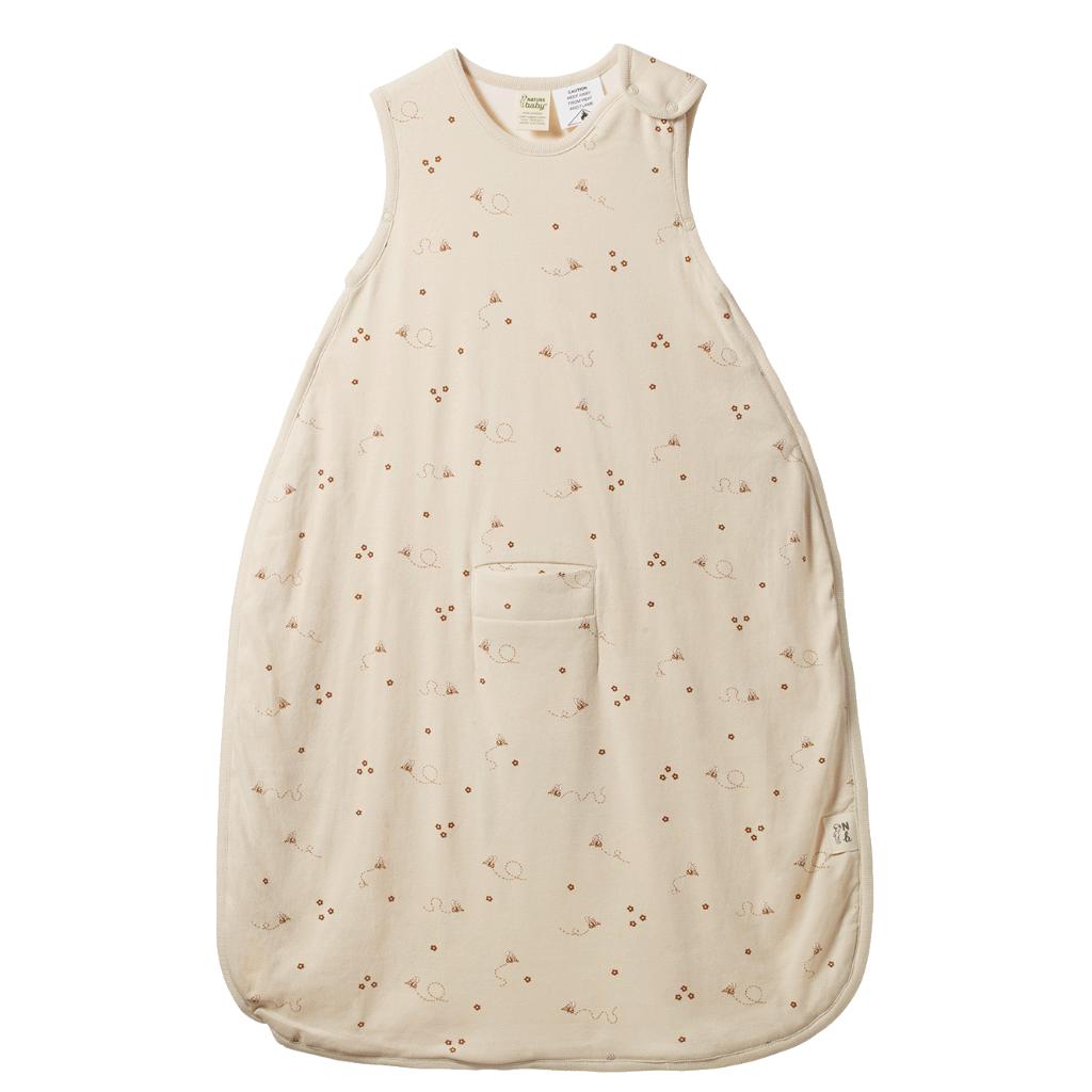 Nature Baby Organic Cotton & Merino Sleeping Bag (Bumble Bee Print)