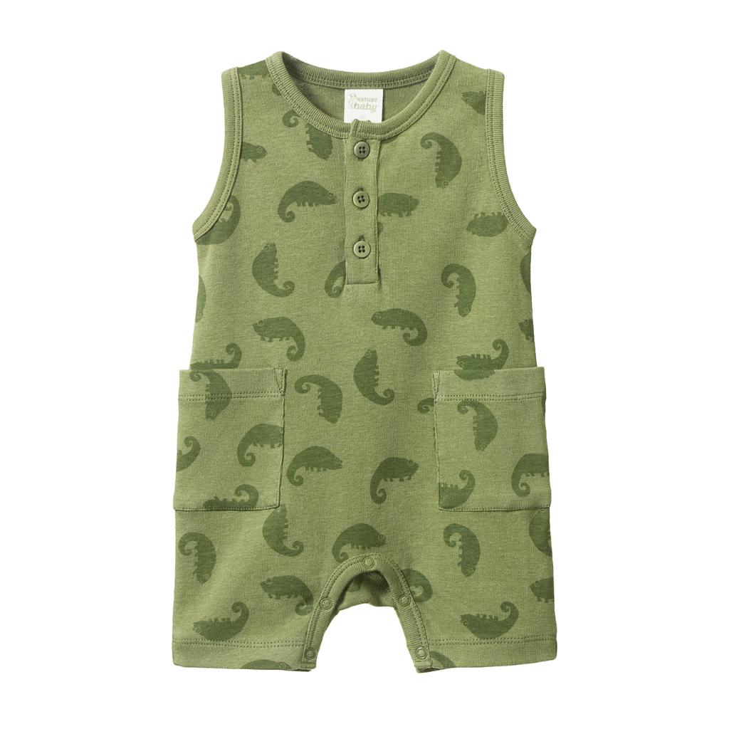 Nature Baby Organic Cotton Camper Suit (Chameleon Print)