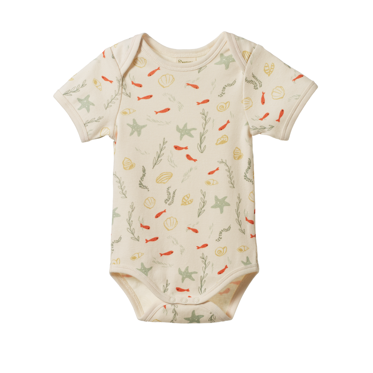 Nature Baby Organic Cotton S/S Bodysuit (Snorkel Print)