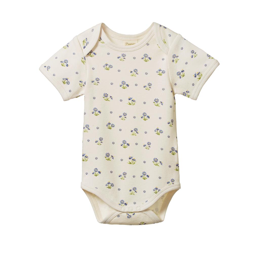 Nature Baby Organic Cotton S/S Bodysuit (Daisy Daze Print)