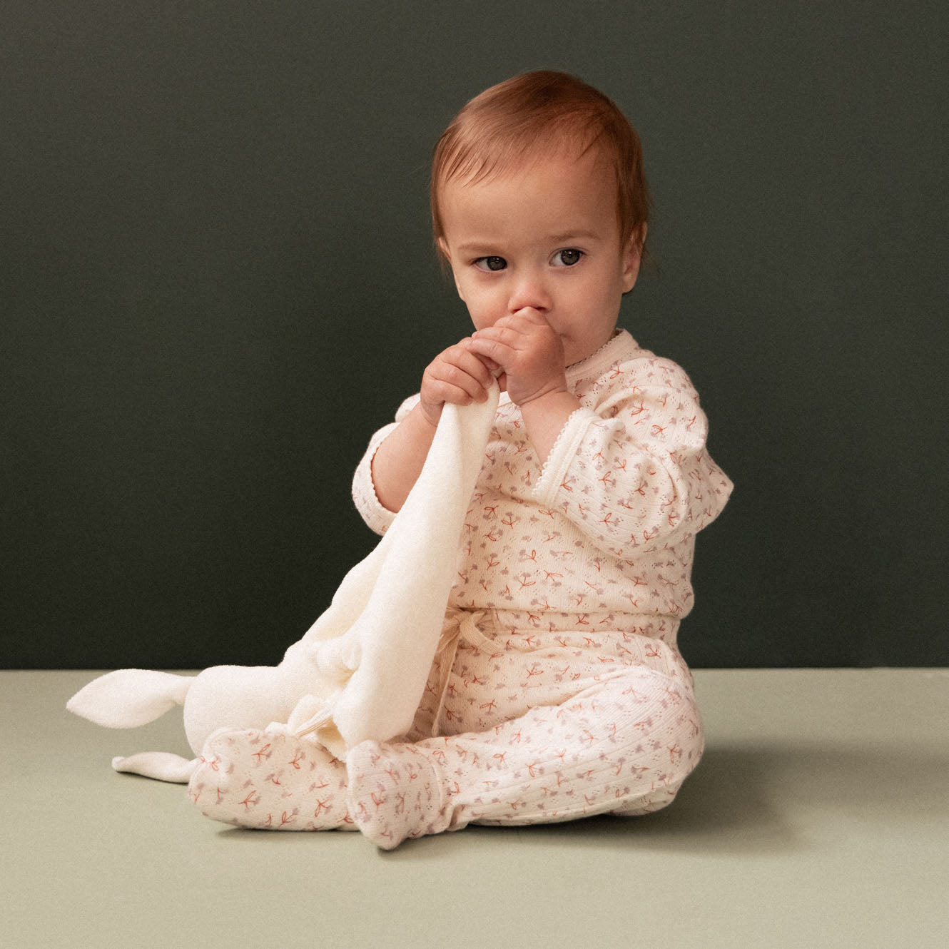 Nature Baby Organic Cotton Pointelle L/S Bodysuit (Dandelion Print)