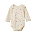 Nature Baby Organic Cotton Pointelle L/S Bodysuit (Posey Blossom Print)