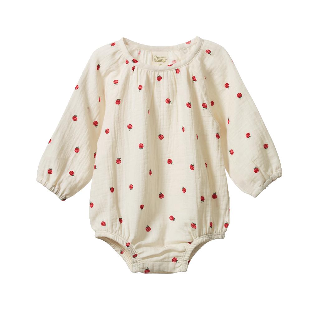 Nature Baby Meadow Bodysuit (Raspberry Print)