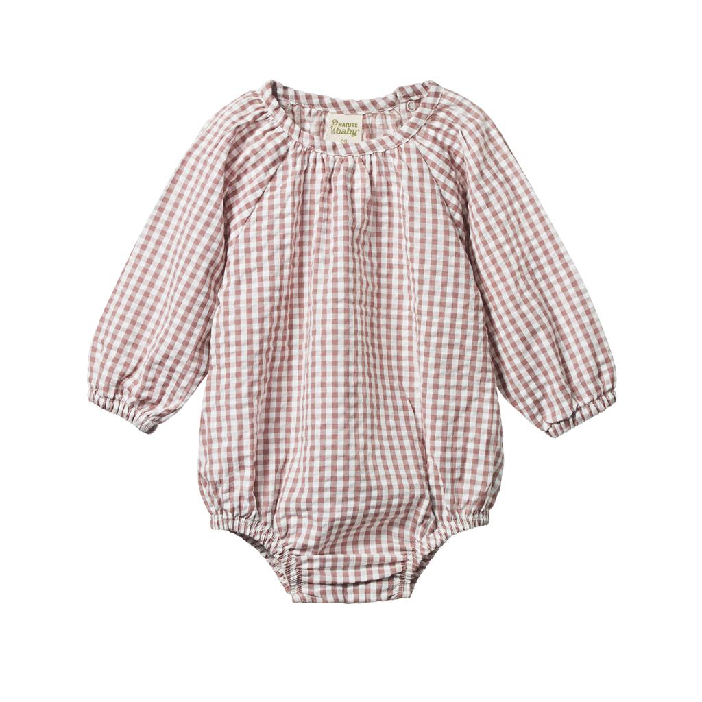 Nature Baby Meadow Bodysuit Gingham (Twilight Check)