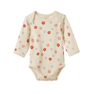 Nature Baby Organic Cotton L/S Bodysuit (Petite Flora Stamp Print)